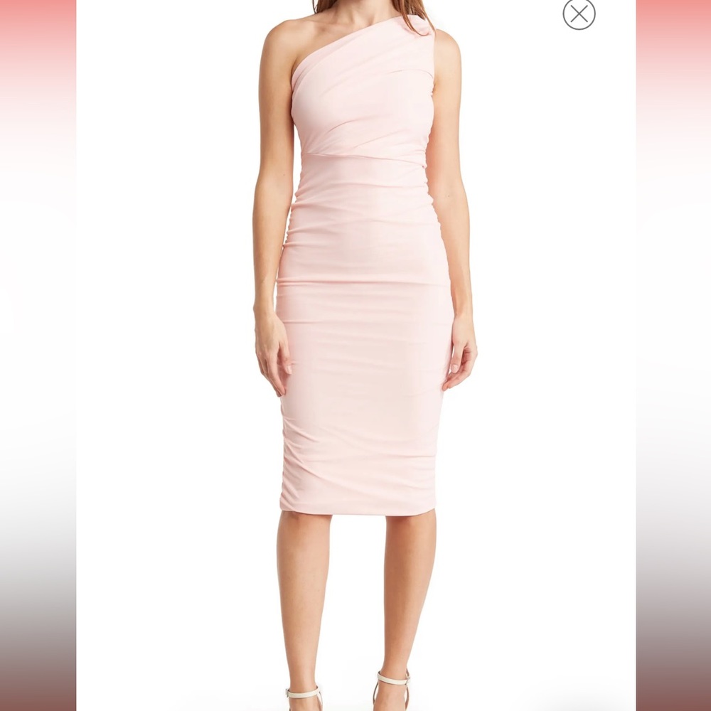 NEW Pink rose quartz women one sleeve dress size medium